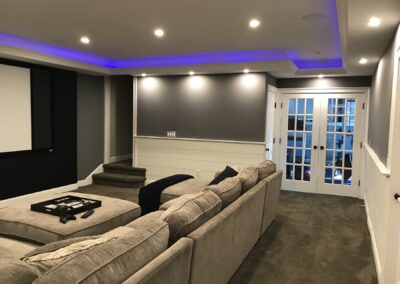 Media Room & Finished Basement Project in Newtown, CT